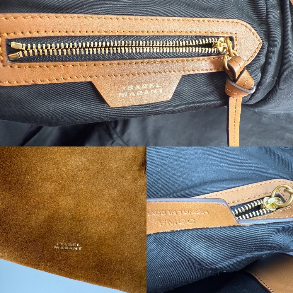 Sold Isabel Marant Tampa Braided Leather Trim Brown Suede 2025 Tote Shoulder Bag - Picture 9 of 13